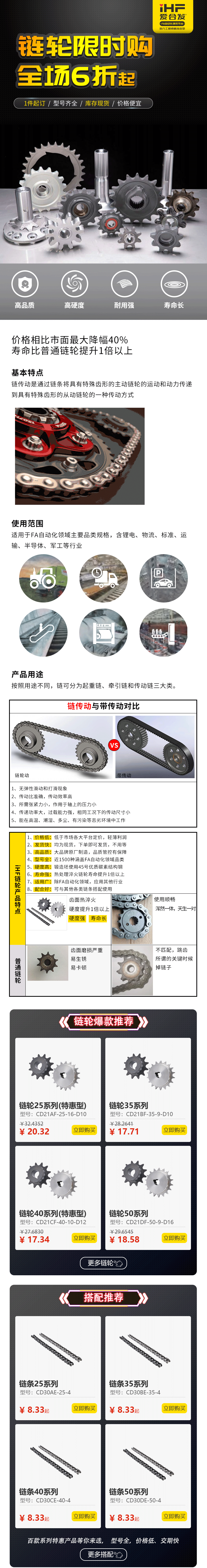 特惠現(xiàn)貨：鏈輪鏈條，成套搭配，更省錢(qián)、更耐用！