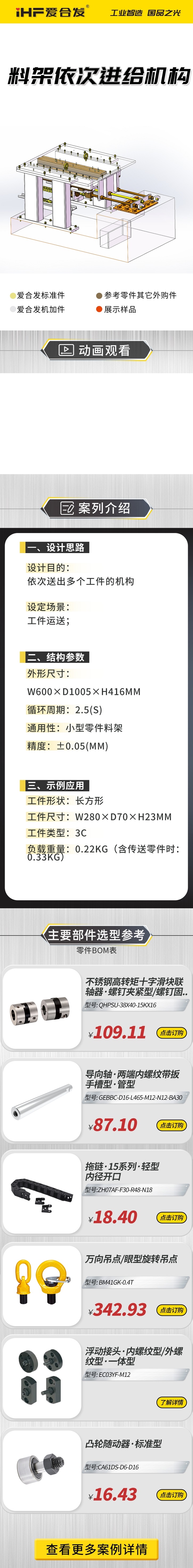 案例剖析：愛合發(fā)料雜架依次進給機構(gòu)！